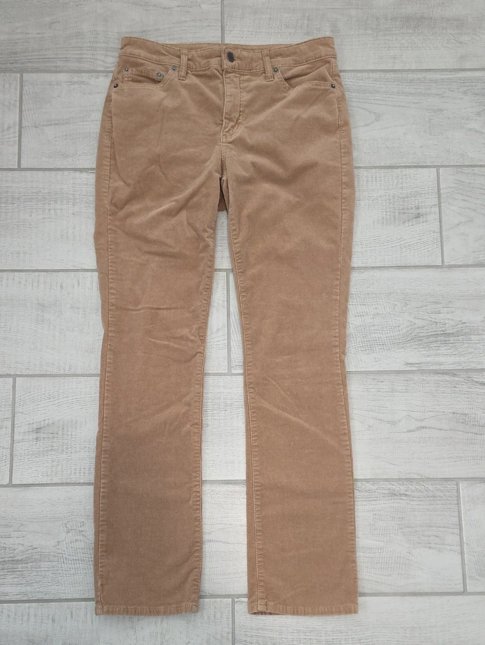 Lauren Ralph Lauren Women's Size 8 Tan Corduroy Straight Leg Pants Equestrian